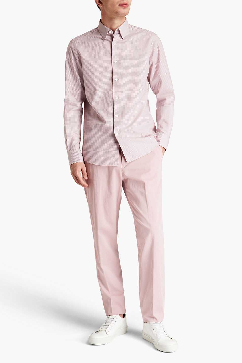 Ermenegildo Zegna Man Cotton-jacquard Shirt In Red