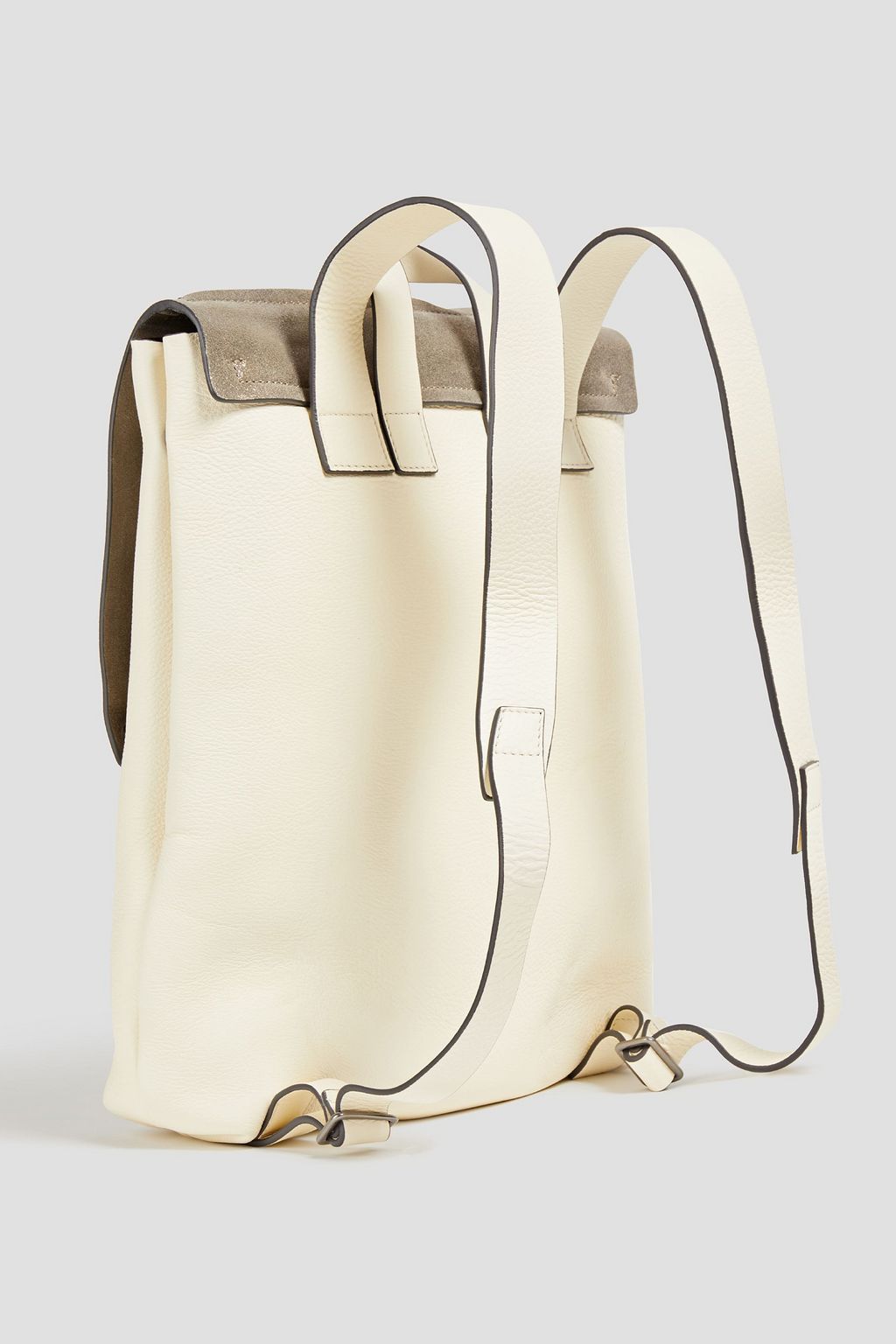 BRUNELLO CUCINELLI Rucksack aus Narbenleder mit Metallic-Effekt
