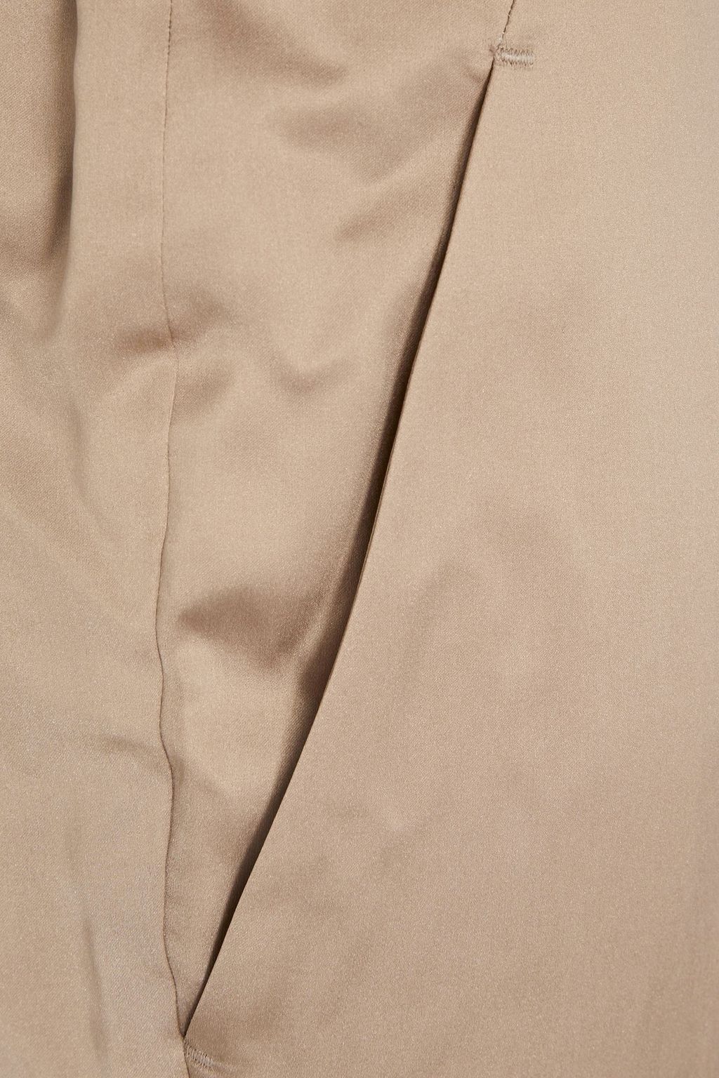 BRUNELLO CUCINELLI Cropped layered silk crepe de chine tapered pants