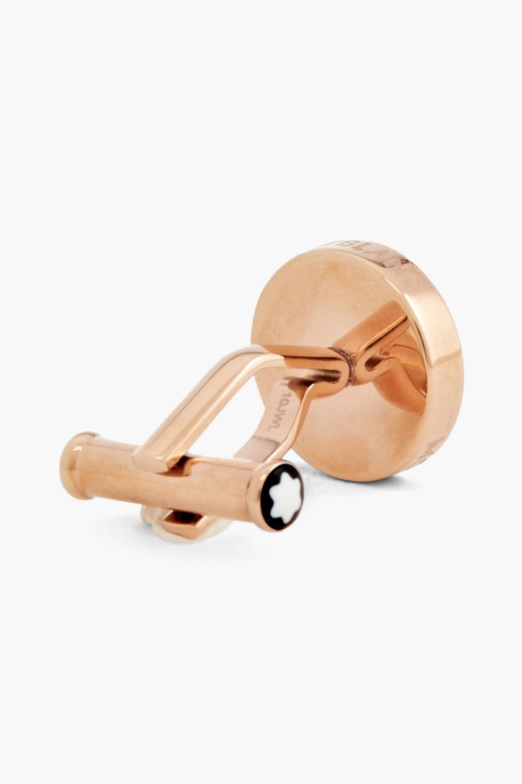 MONTBLANC Silver and rose gold-tone garnet cufflinks