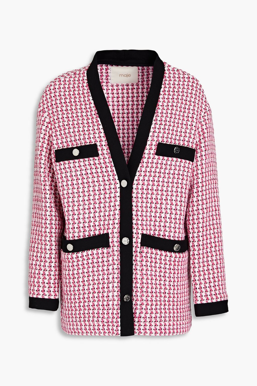 Fuchsia Cotton-blend tweed jacket 