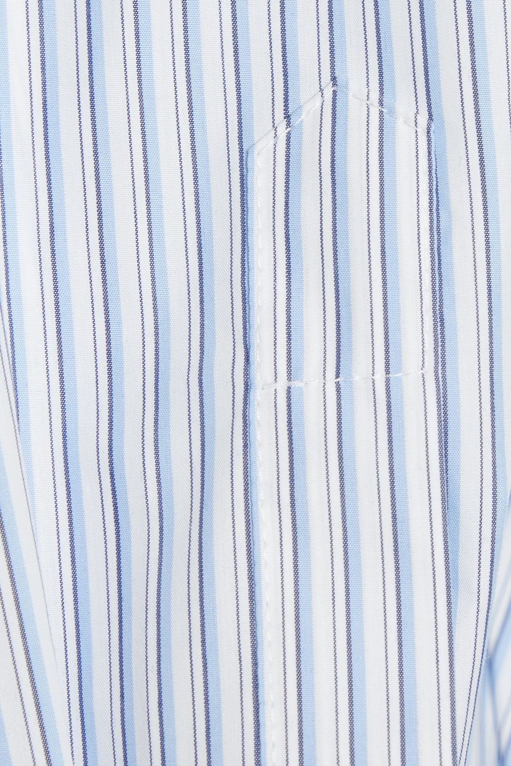 REDVALENTINO Pleated striped cotton-blend poplin shirt