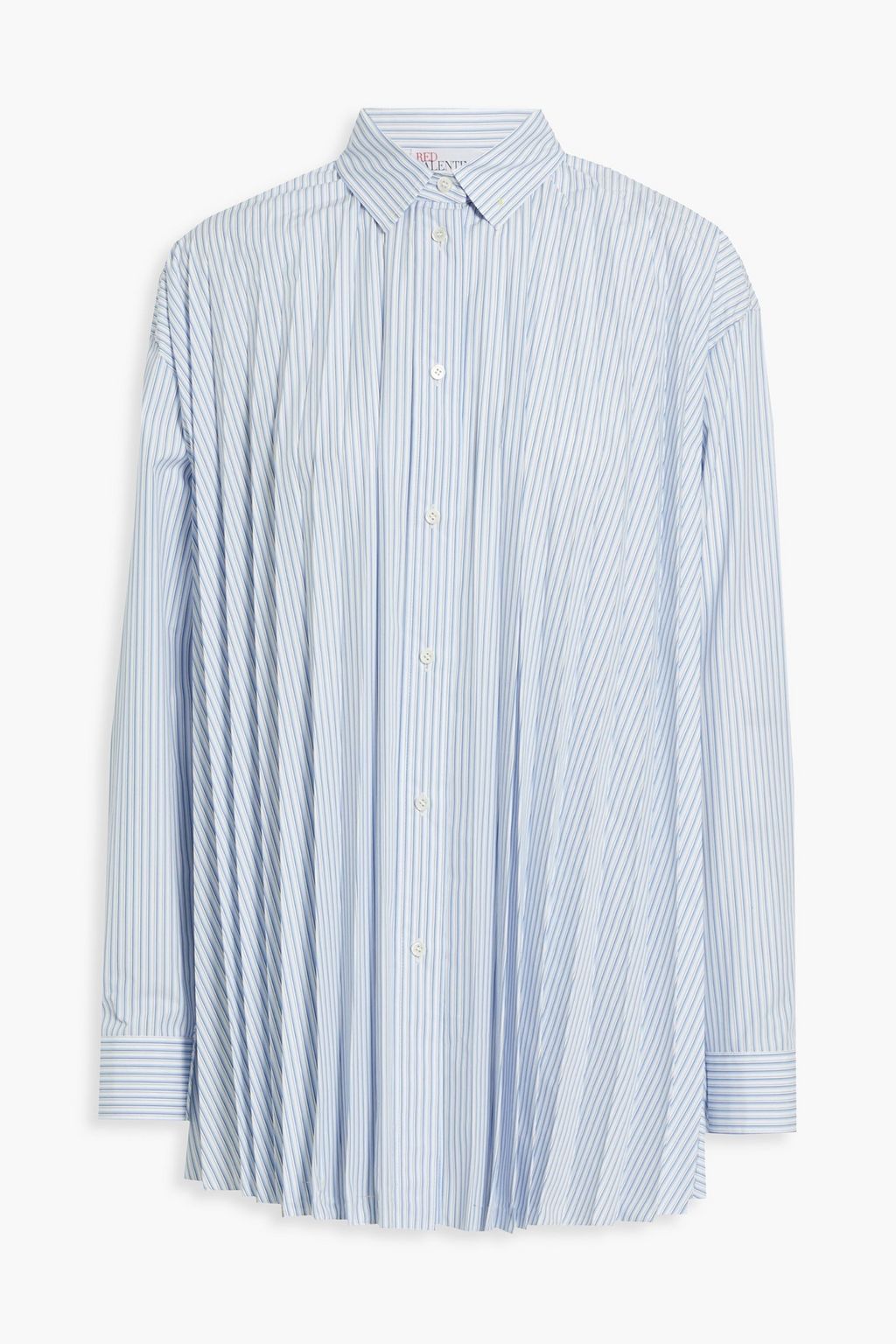 REDVALENTINO Pleated striped cotton-blend poplin shirt | Sale up to 70% off | THE