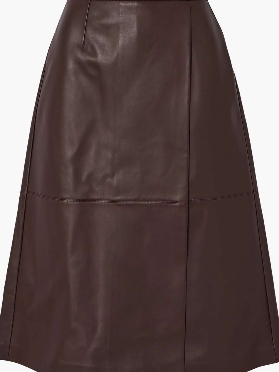wrap-effect leather skirt