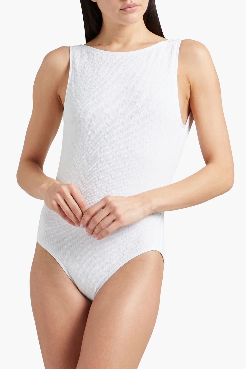 ERES Flanelle cutout stretch-jacquard swimsuit