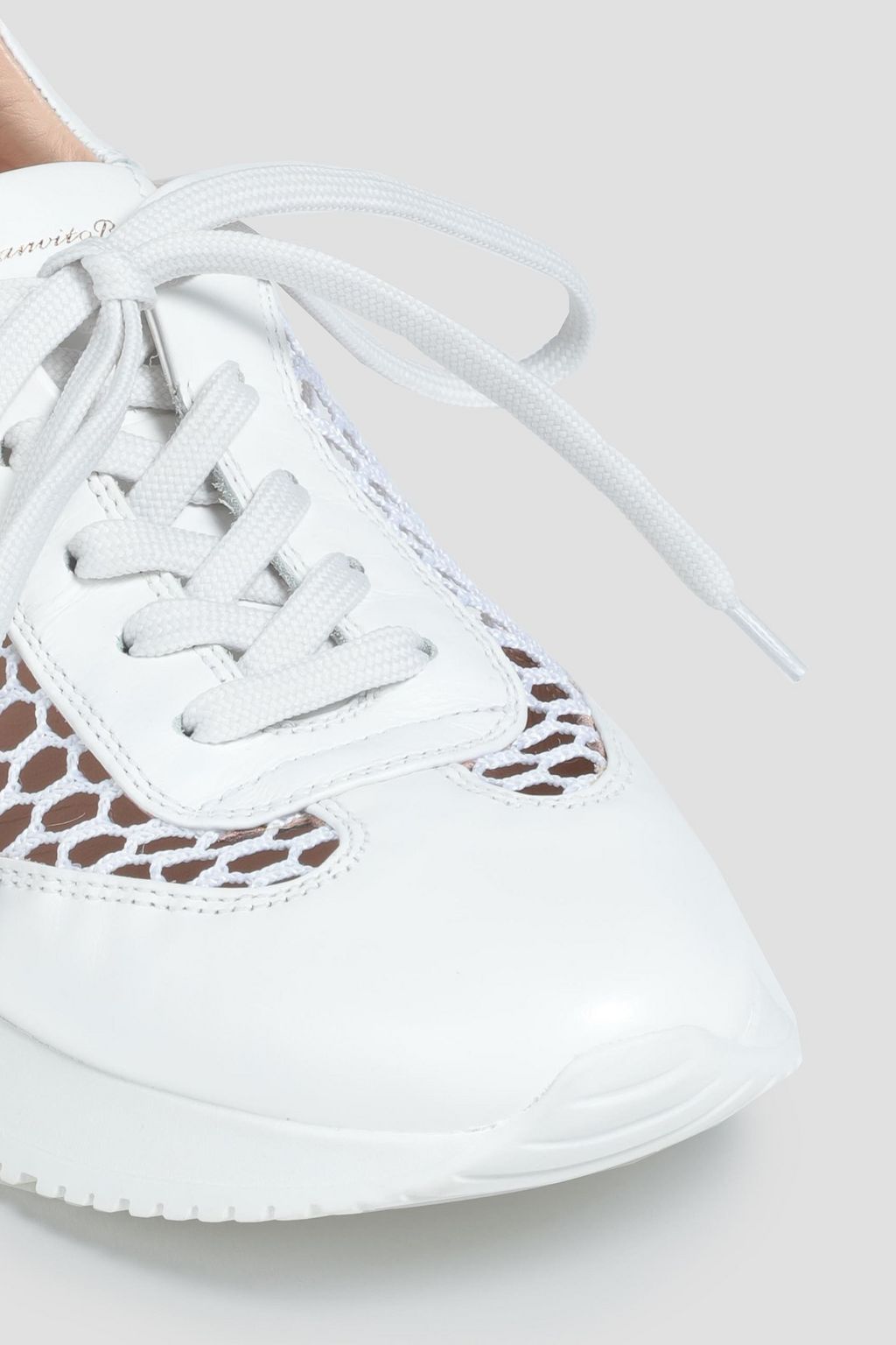 GIANVITO ROSSI Speedster leather and open-knit sneakers