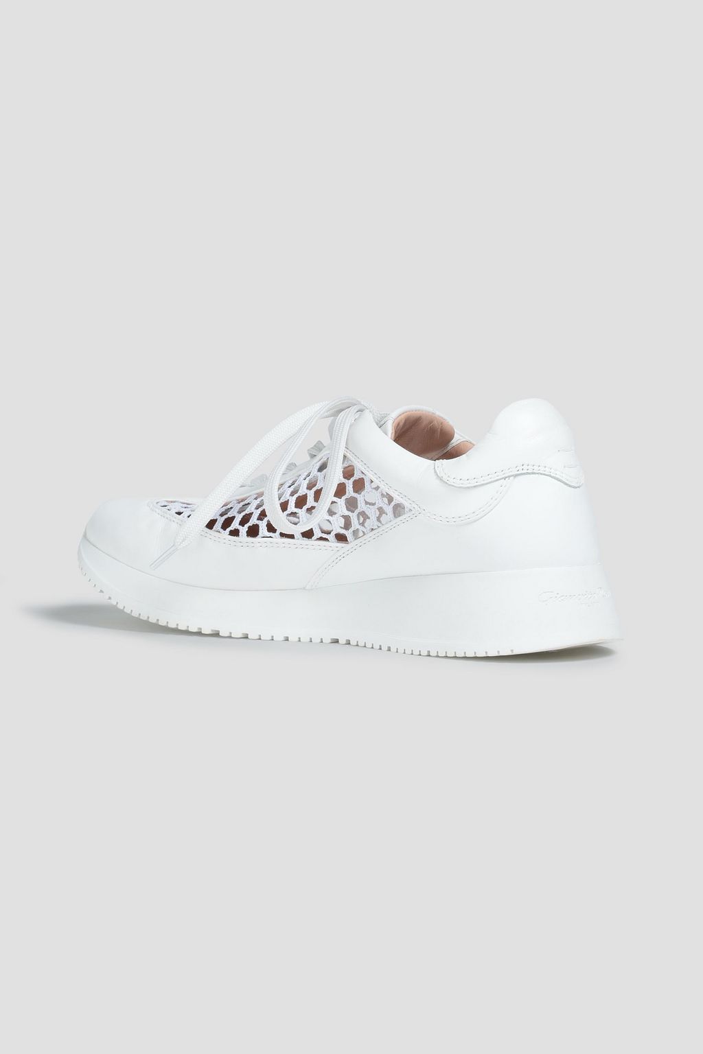 GIANVITO ROSSI Speedster leather and open-knit sneakers