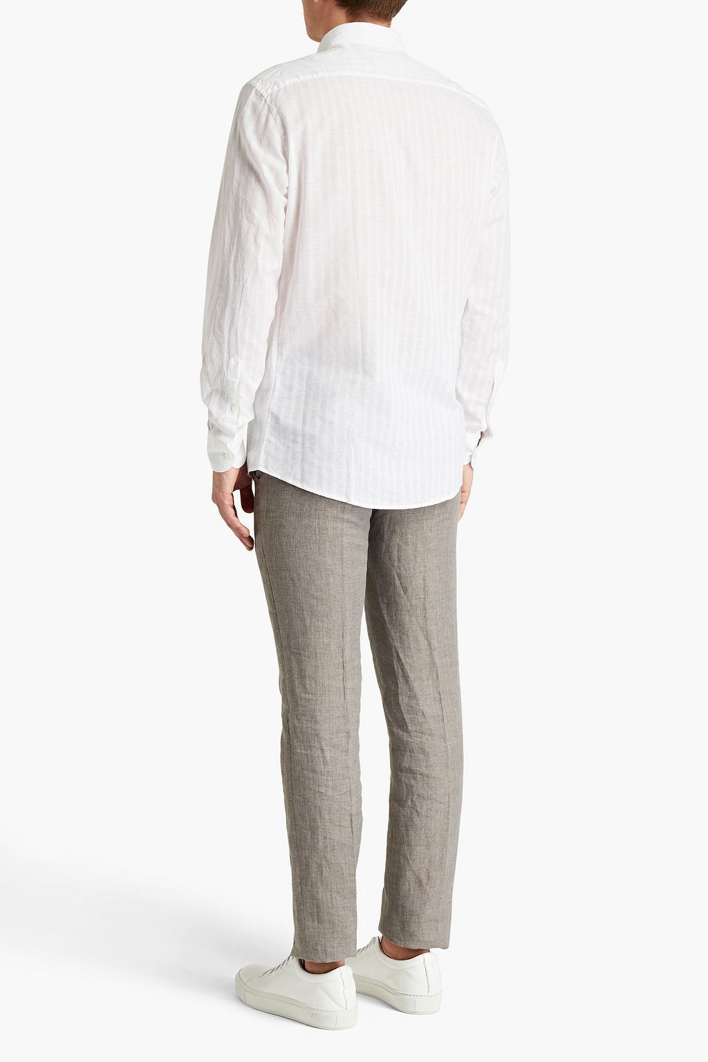 ZEGNA Striped cotton and linen-blend gauze shirt