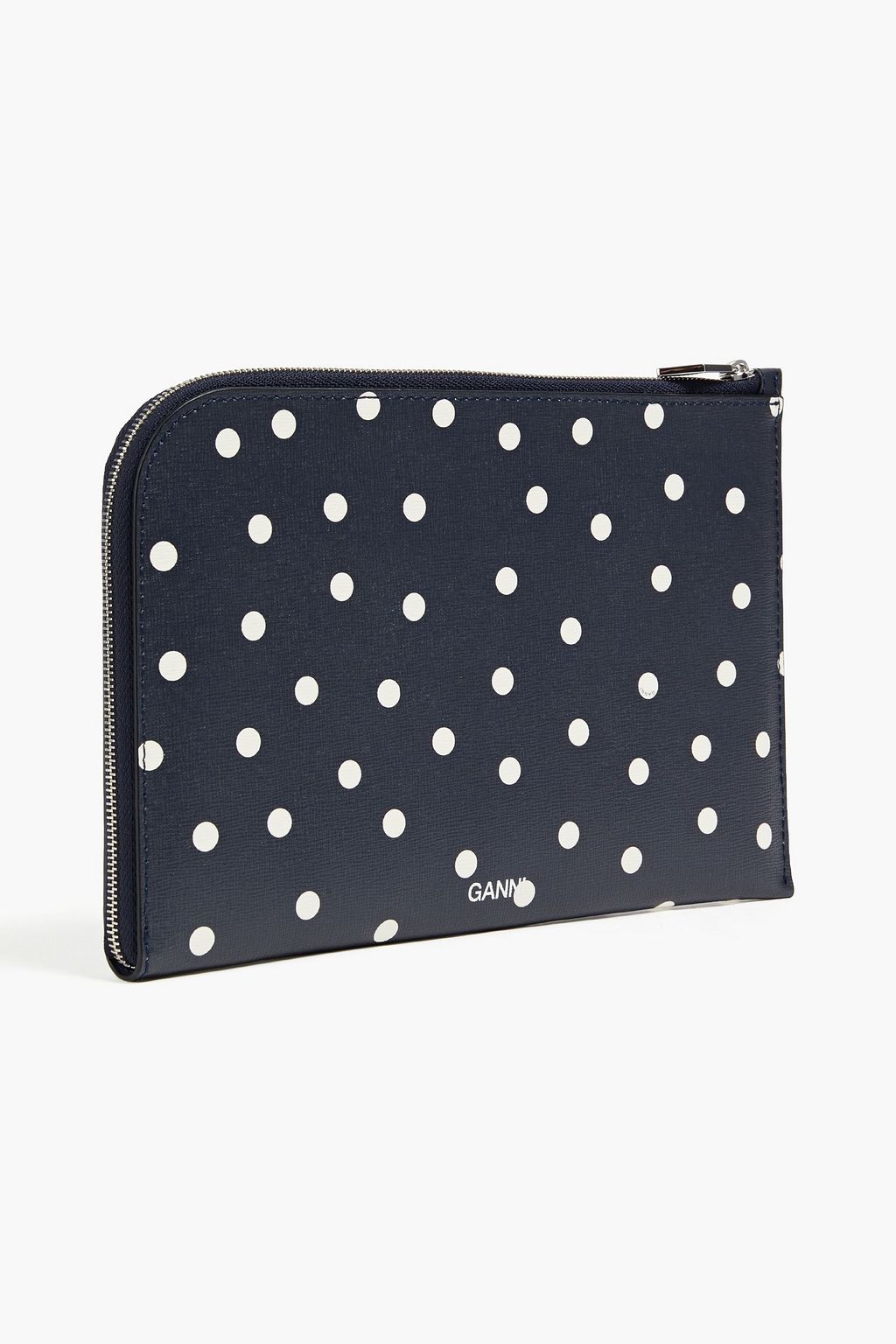 GANNI Polka-dot textured-leather pouch