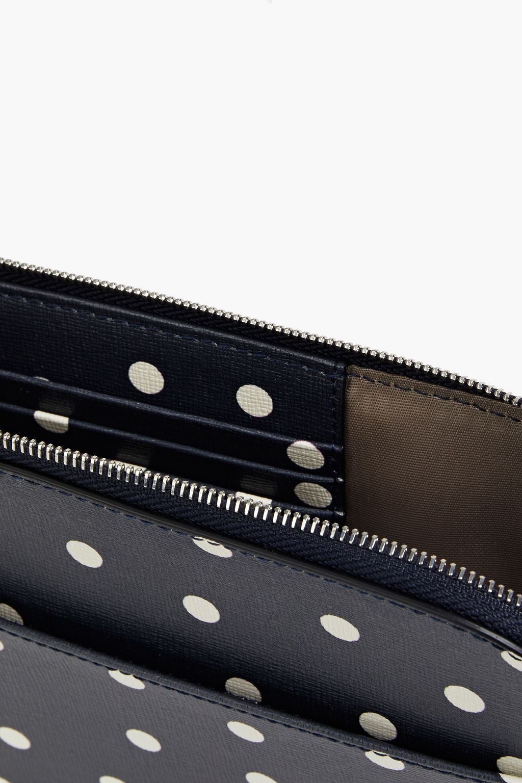 GANNI Polka-dot textured-leather pouch