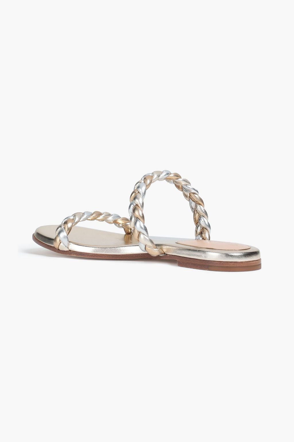 GIANVITO ROSSI Metallic braided leather slides