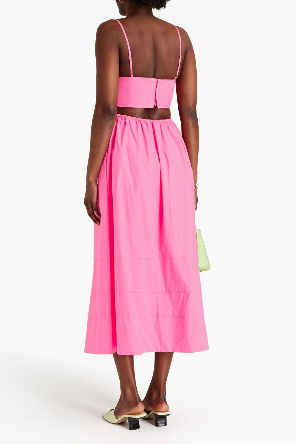 NICHOLAS Cutout cotton-poplin midi dress