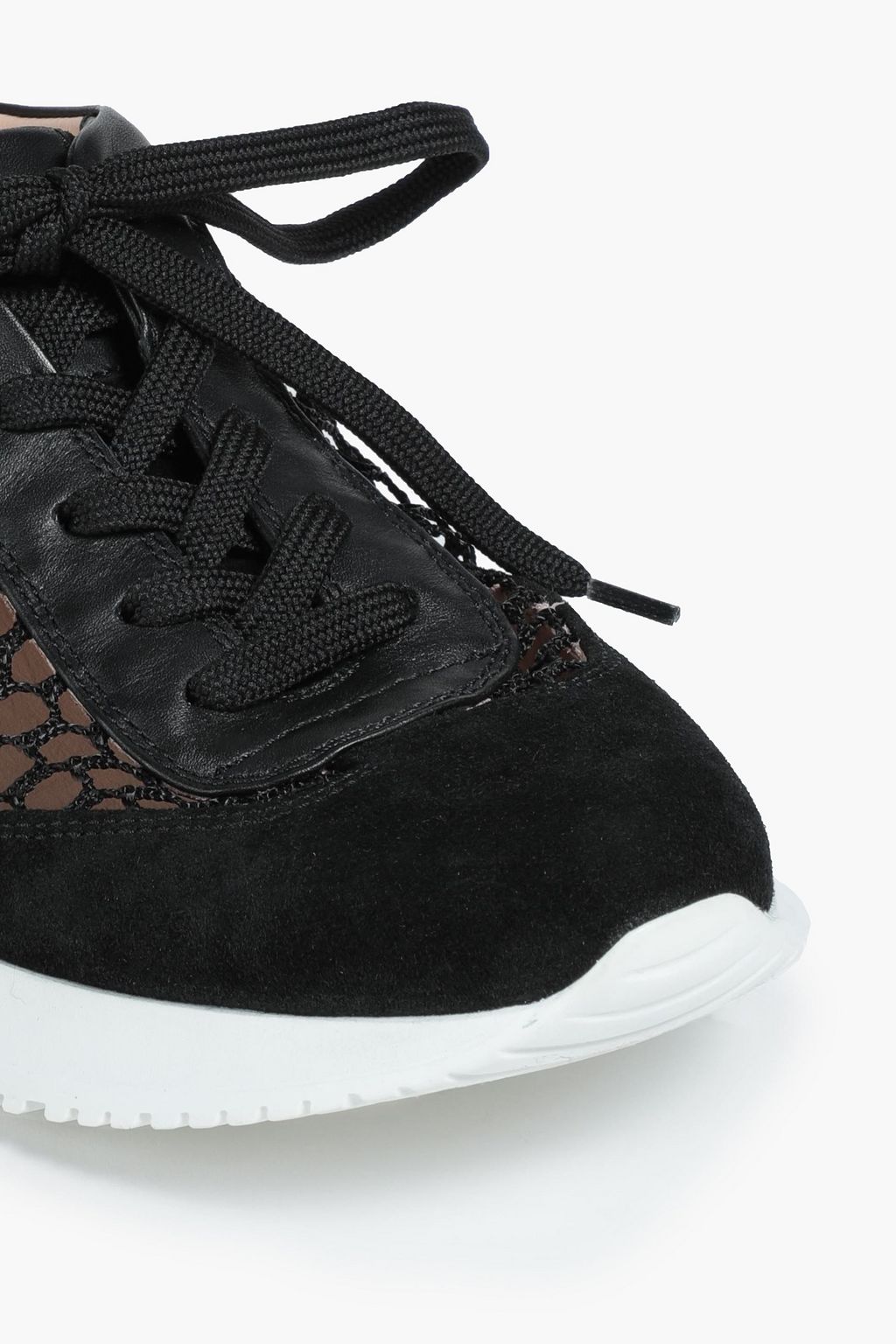 GIANVITO ROSSI Speedster leather, suede and open-knit sneakers