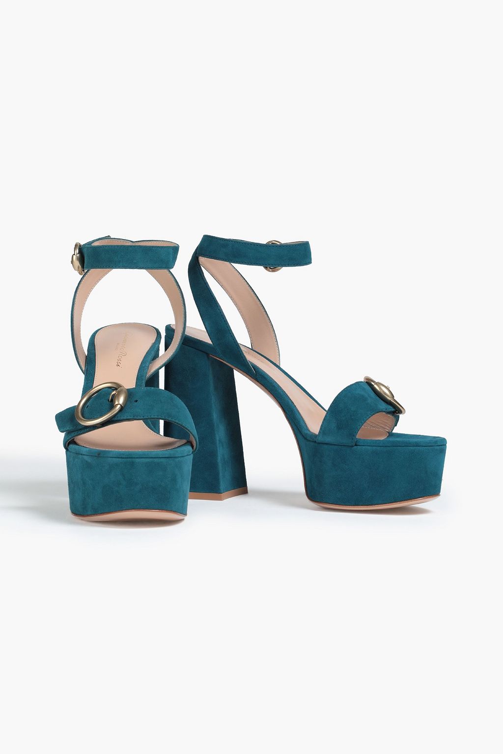 GIANVITO ROSSI Buckle-detailed suede platform sandals
