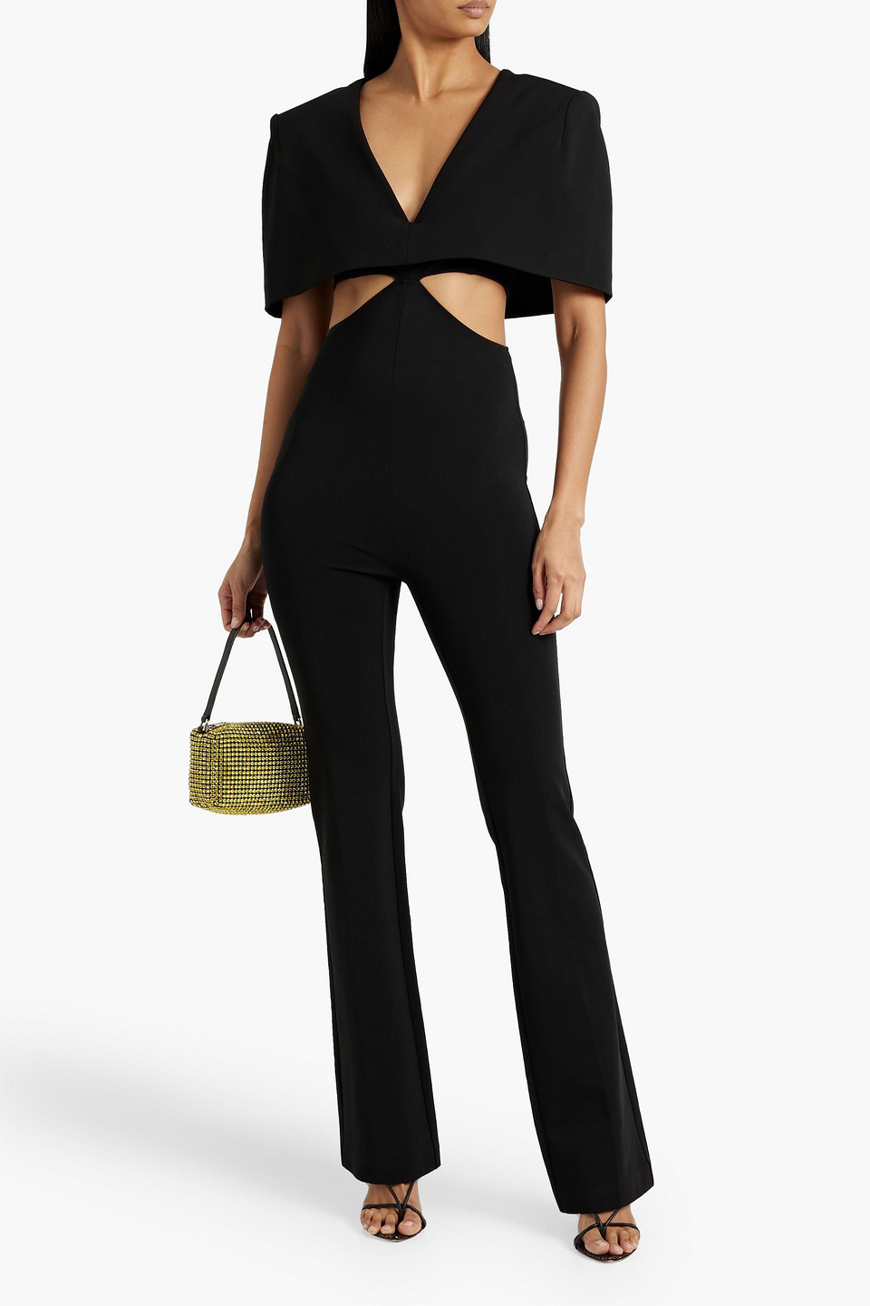 Shop Et Ochs Conner Cape-effect Cady Jumpsuit In Black