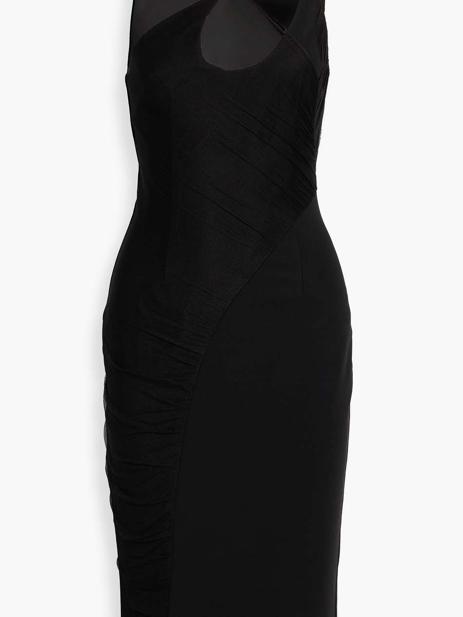 kaia mesh-paneled jersey dress