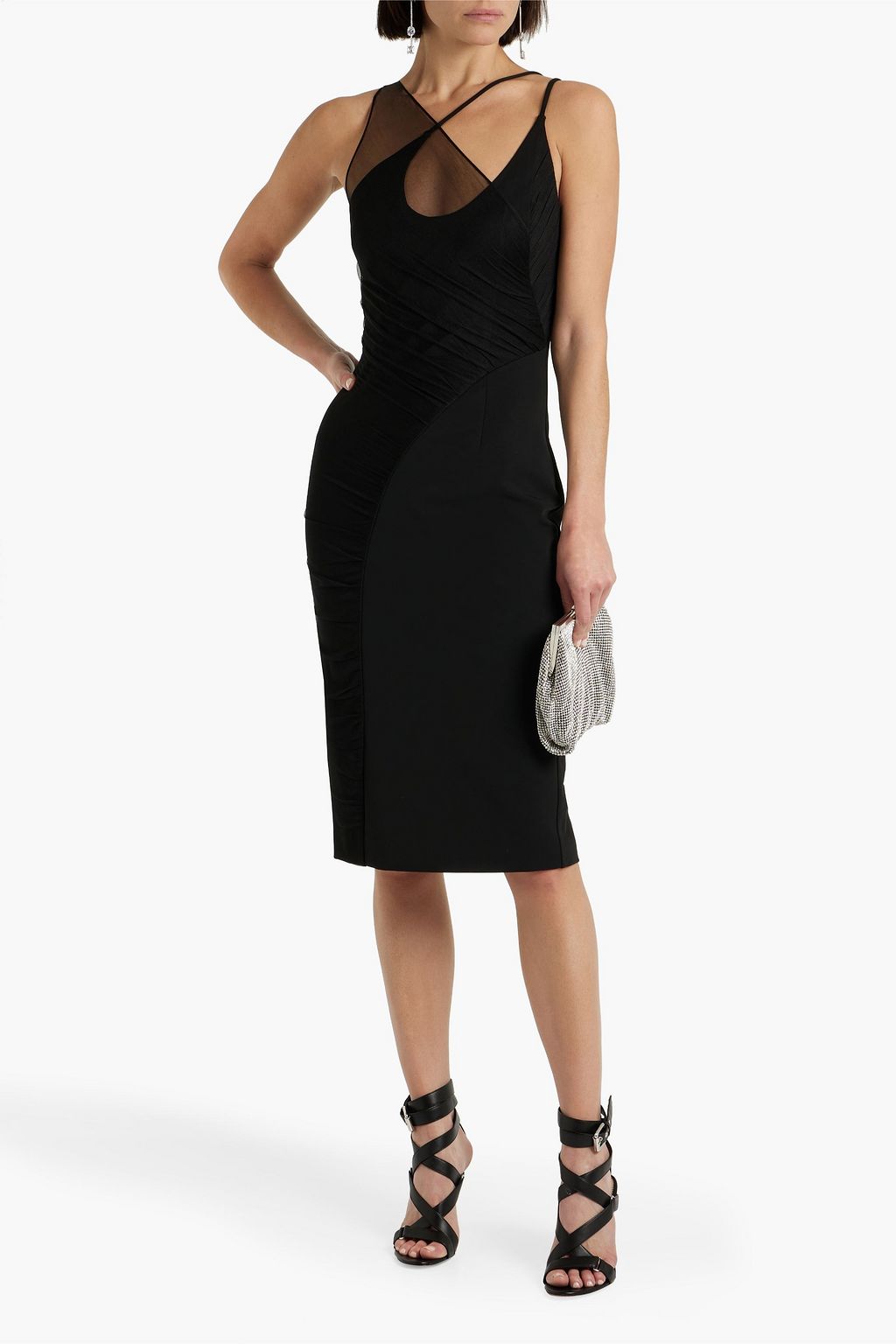 ET OCHS Kaia mesh-paneled jersey dress