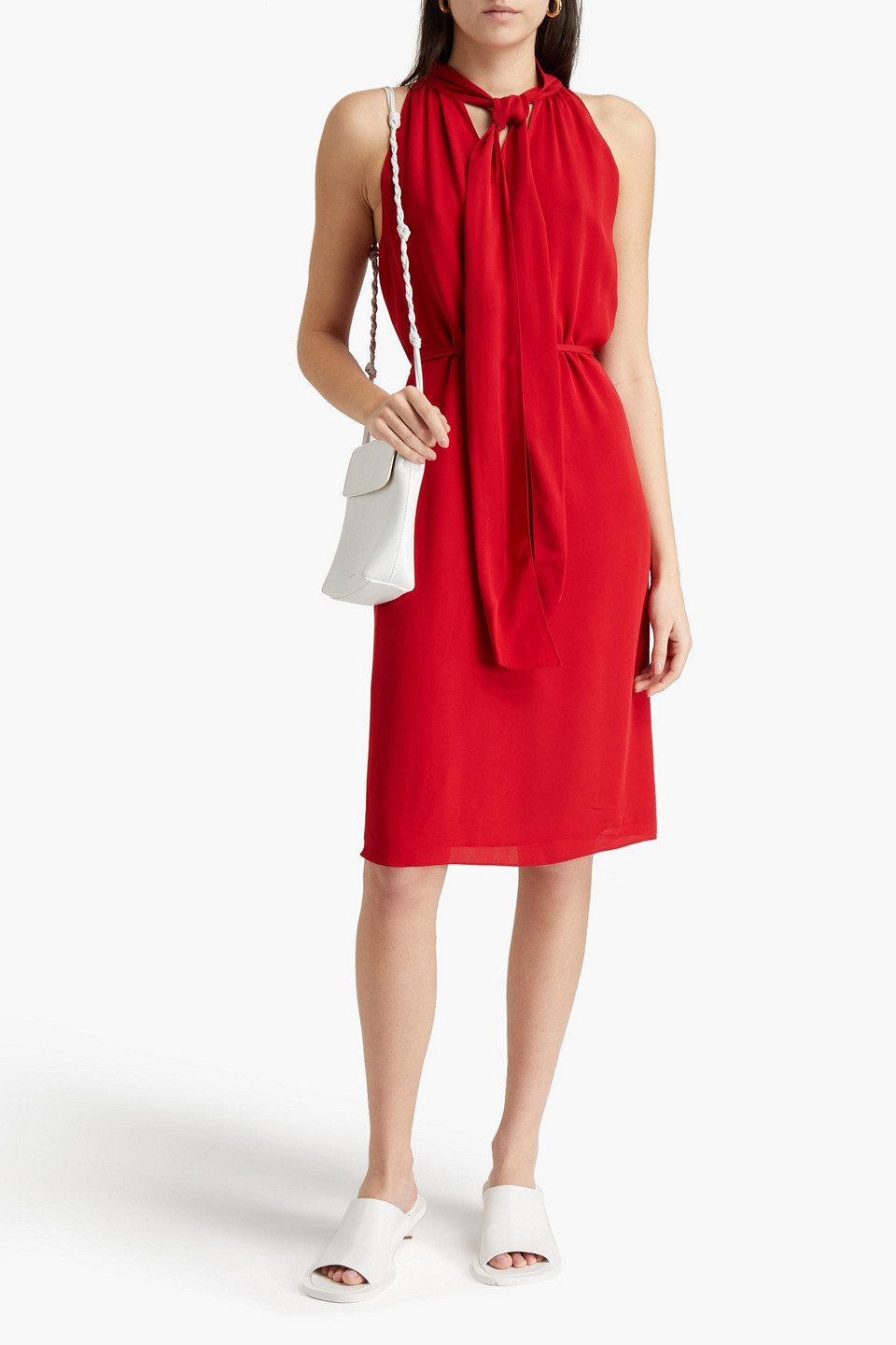 theory silk dress Theory Women's Twist Bodice Dress - Black