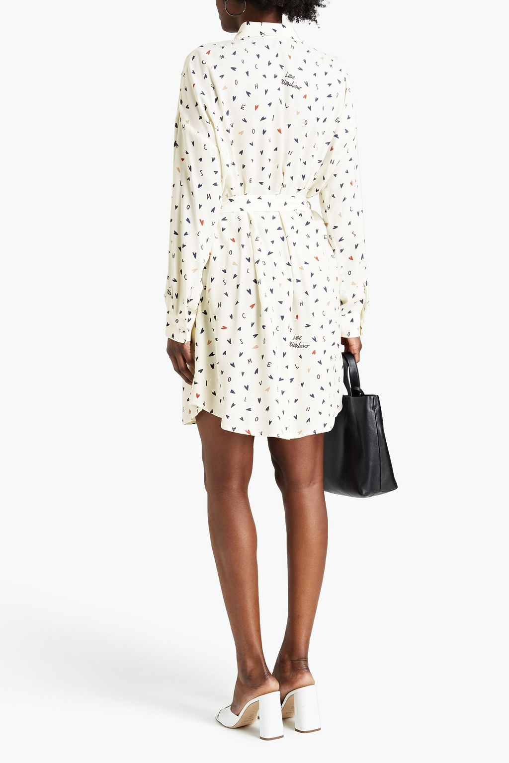 LOVE MOSCHINO Printed twill mini shirt dress