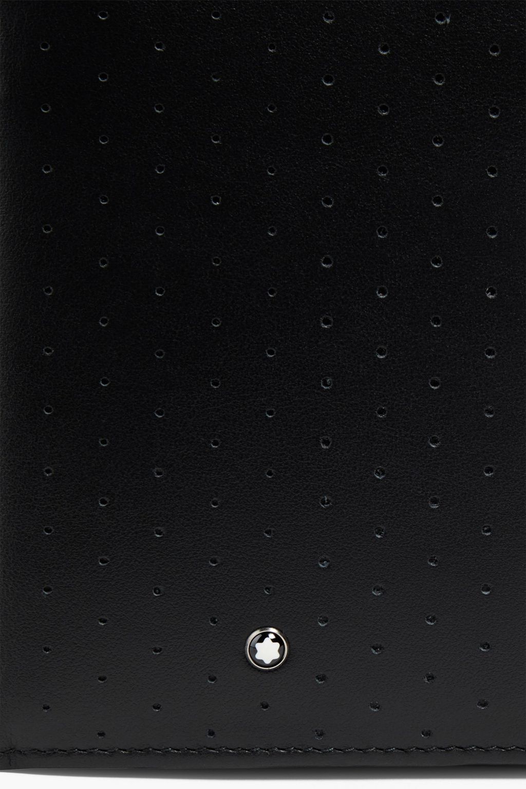 MONTBLANC Logo-appliquéd perforated leather wallet