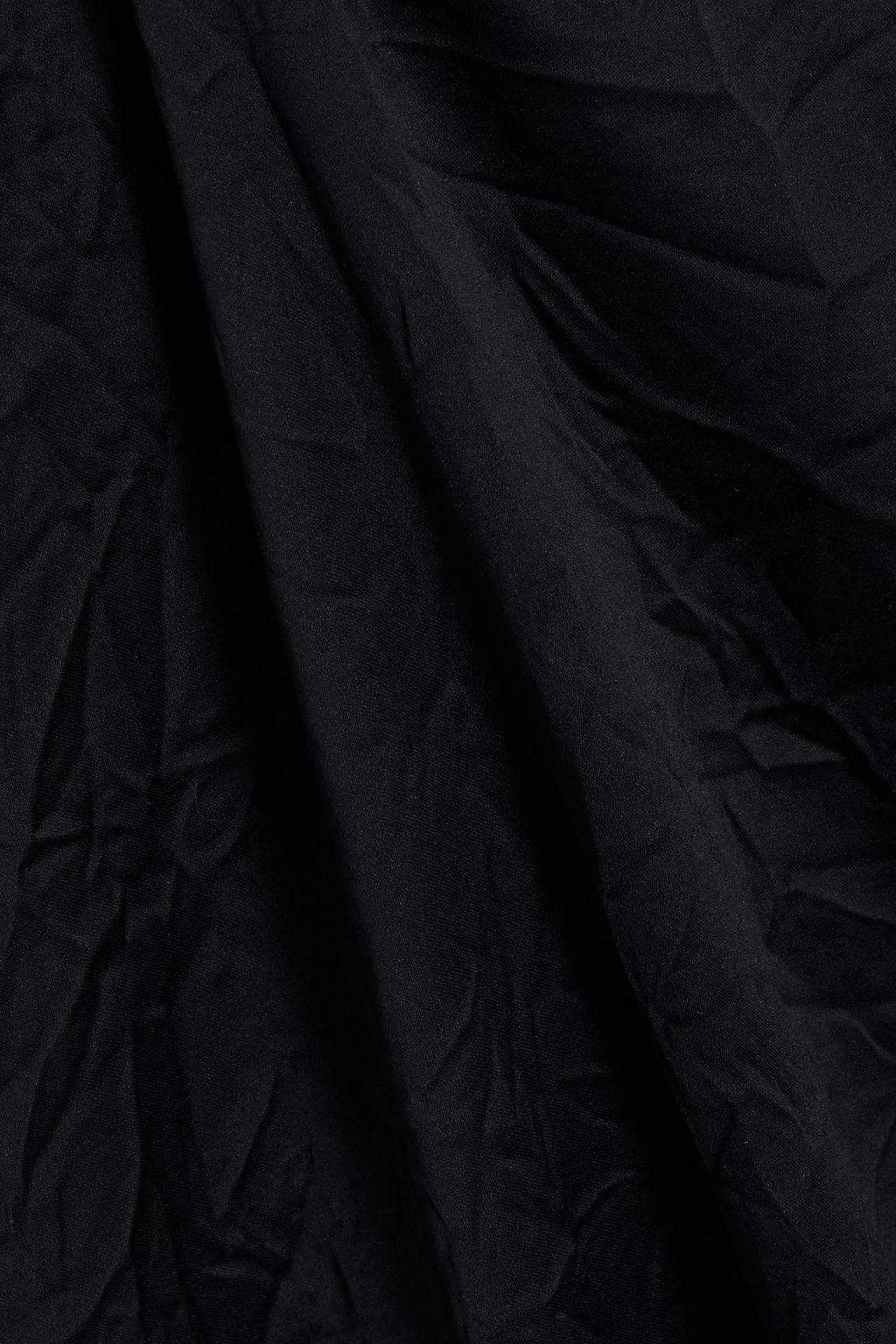 GANNI ギャザー入り しわ加工サテン ミディワンピース