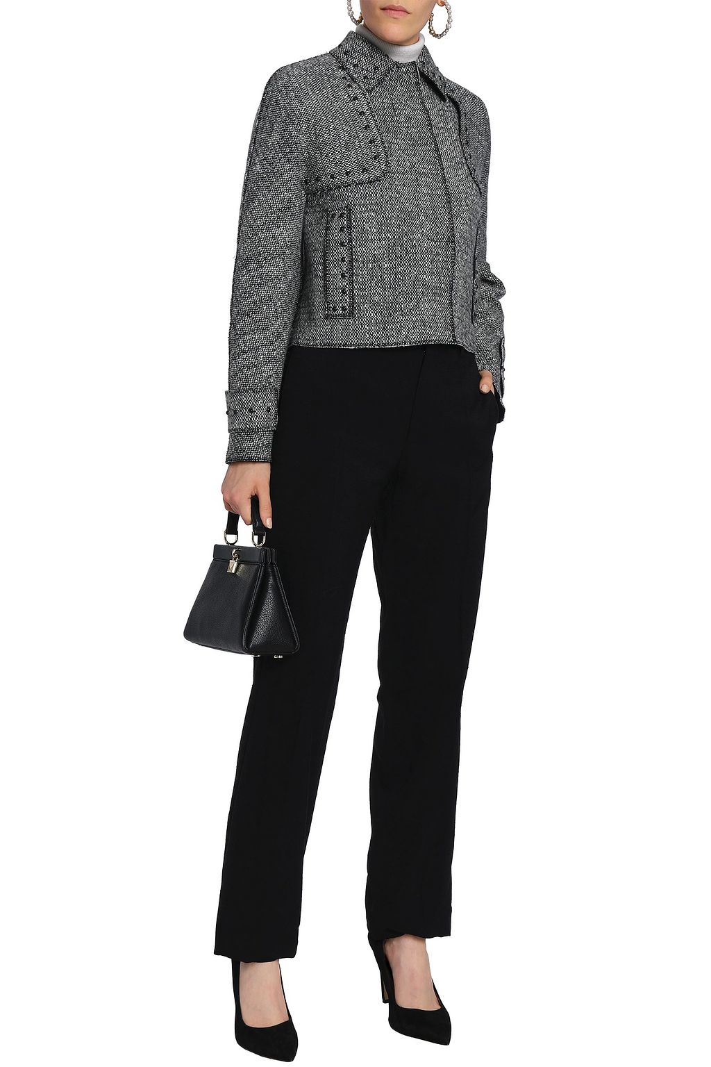 VALENTINO GARAVANI Studded wool and cashmere-blend tweed jacket