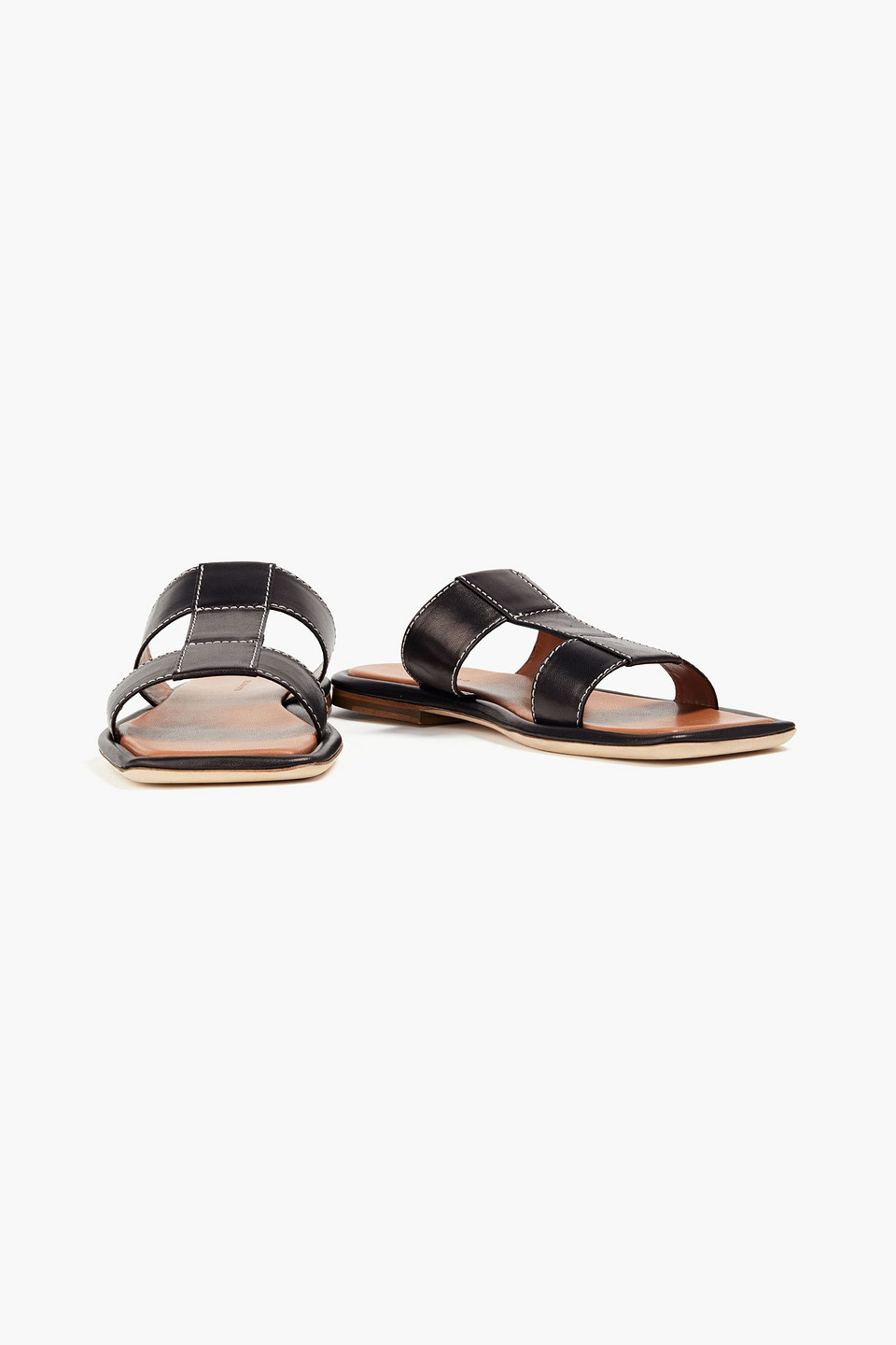 Rejina Pyo Rowan Leather Slides In Black