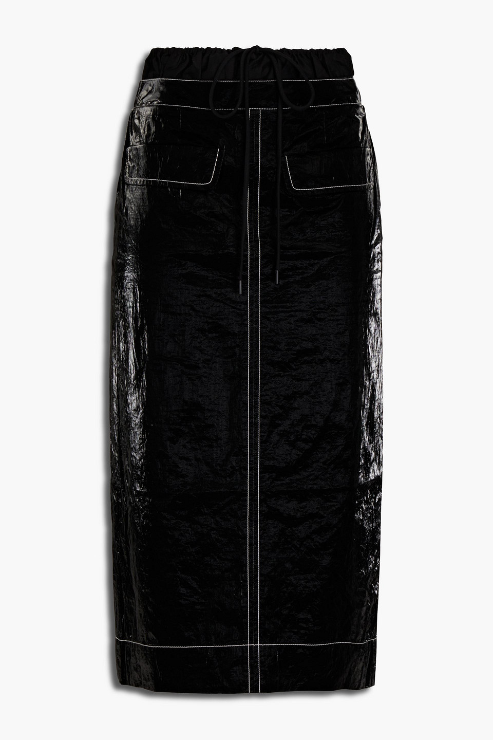 Taylor taffeta-paneled cotton-gauze midi skirt