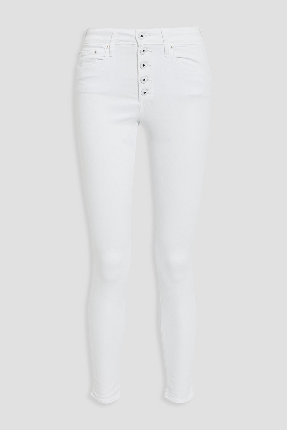 simkhai - rhys distressed mid-rise skinny jeans - white - 27