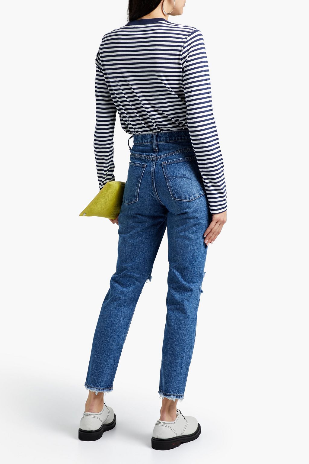 NOBODY DENIM Bessette hoch sitzende Jeans mit schmalem Bein in Distressed-Optik