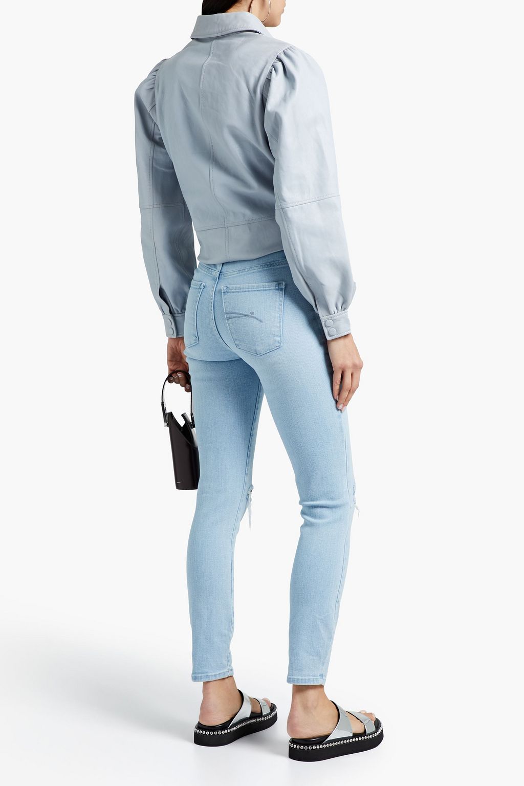 NOBODY DENIM Cult hoch sitzende Skinny Jeans in Distressed-Optik
