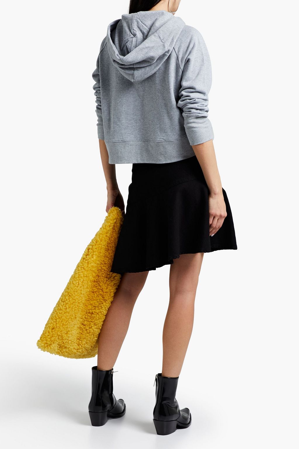NOBODY DENIM Yama asymmetric ruffled denim mini skirt