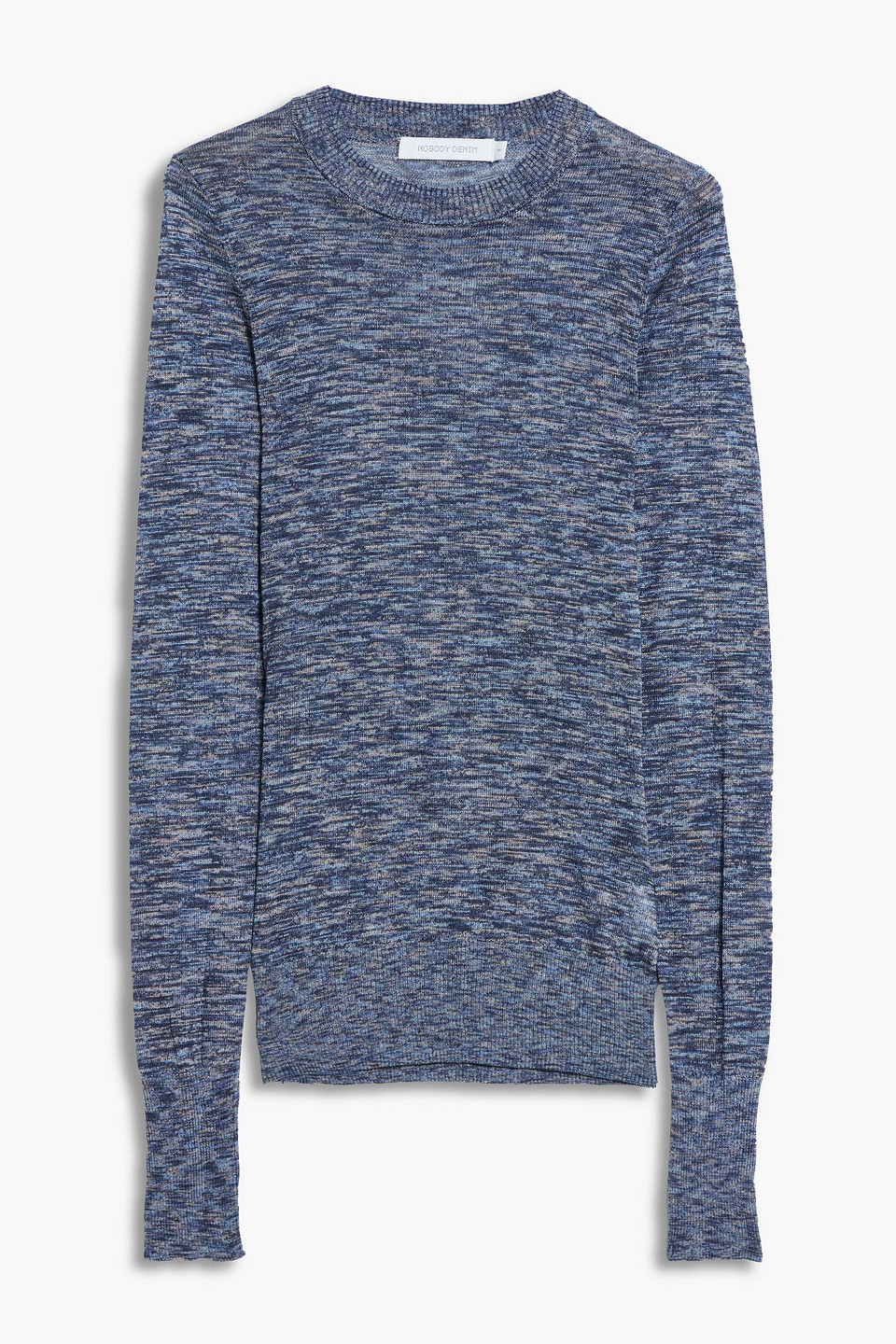nobody denim - space-dyed stretch-knit sweater - blue - m