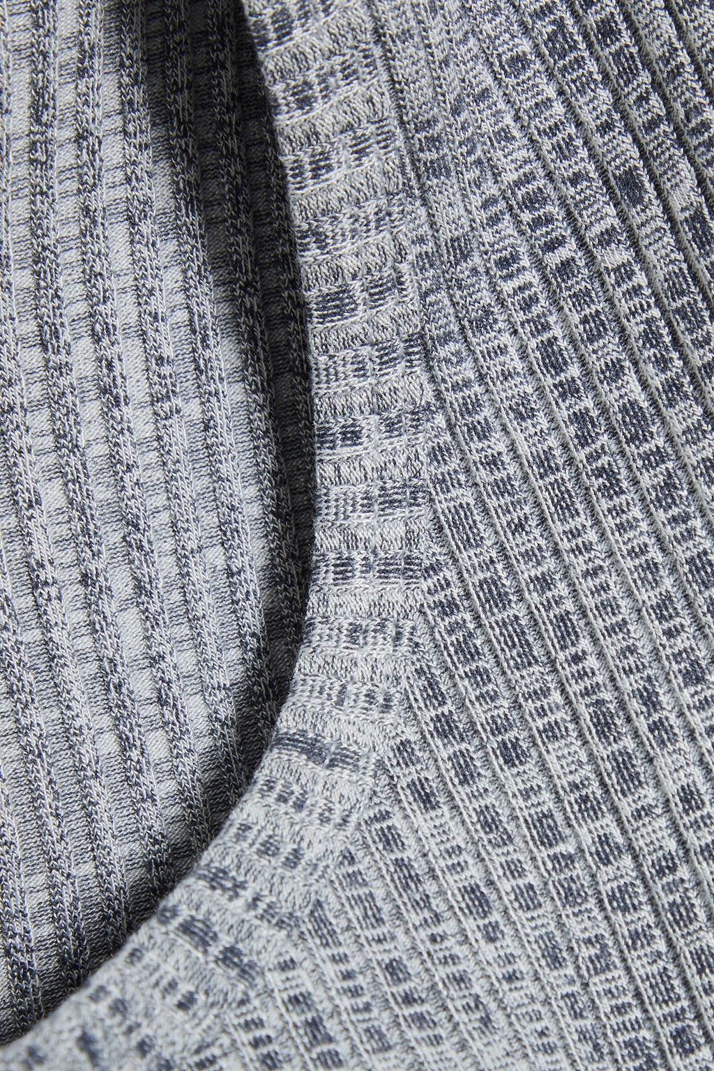 NOBODY DENIM Luxe mélange ribbed-knit turtleneck top