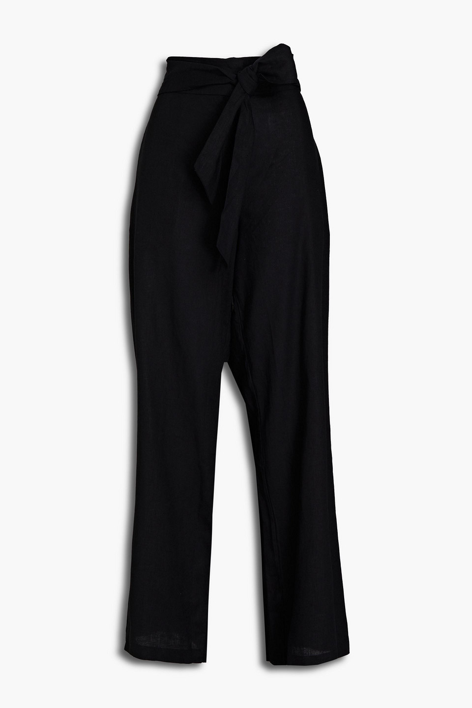 Jets By Jessika Allen Linen-blend Wide-leg Trousers In Black