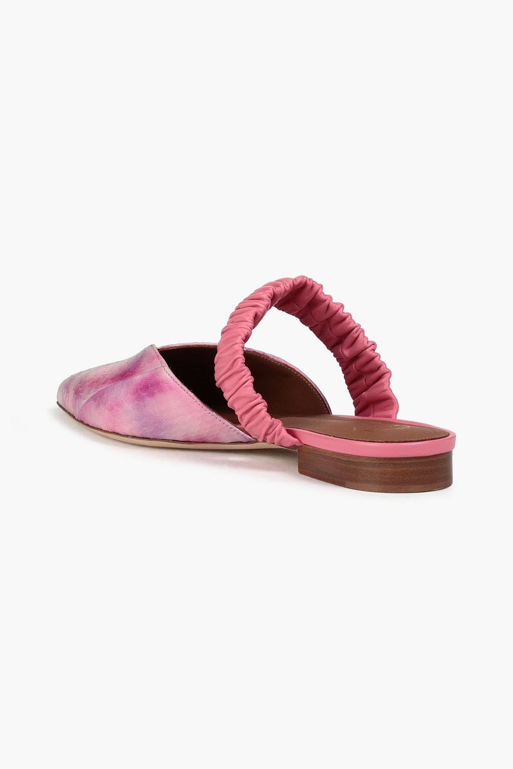MALONE SOULIERS Matilda leather-trimmed printed elaphe slippers