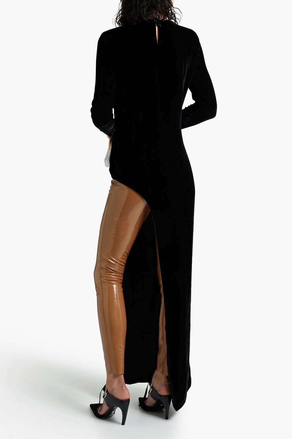 SEMSEM Asymmetric silk-velvet tunic