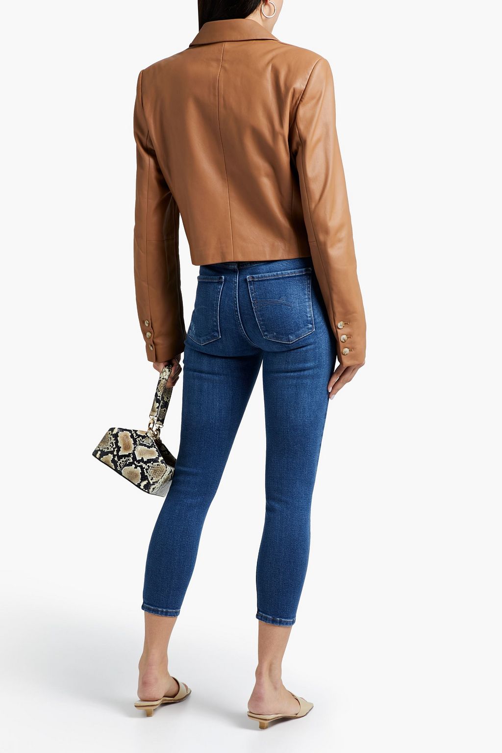 NOBODY DENIM Cult hoch sitzende Cropped Skinny Jeans in Distressed-Optik