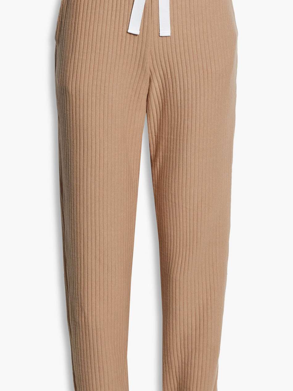 ribbed cotton-blend jersey track pants