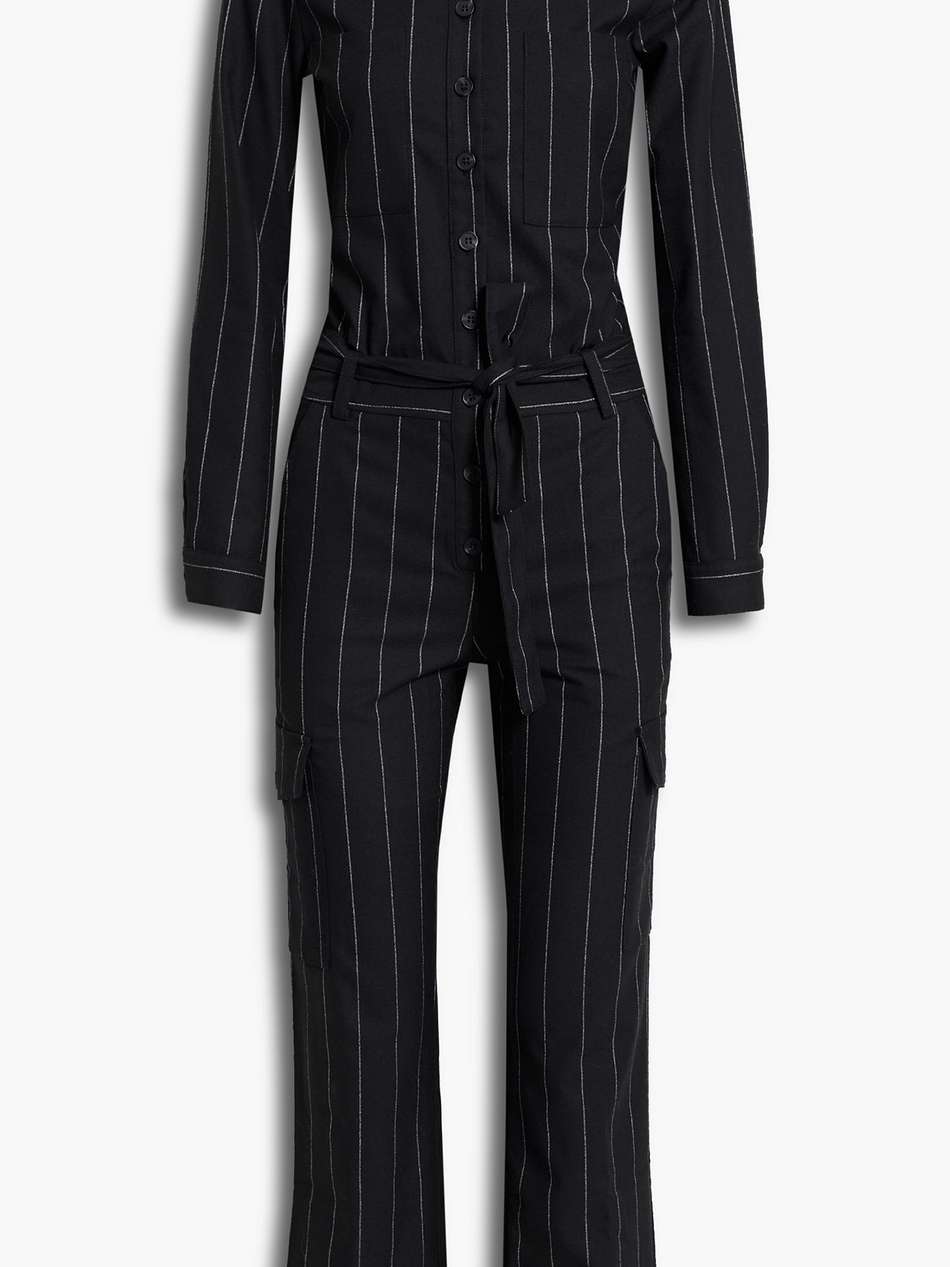 pinstriped crepe jumpsuit