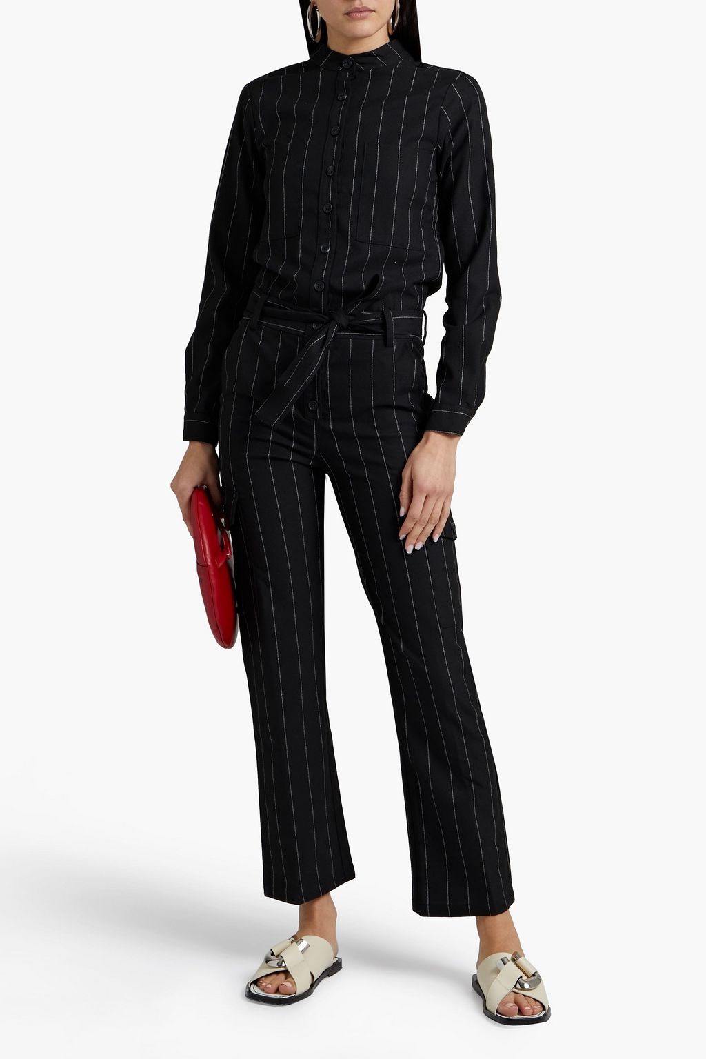 THE RANGE Pinstriped crepe jumpsuit