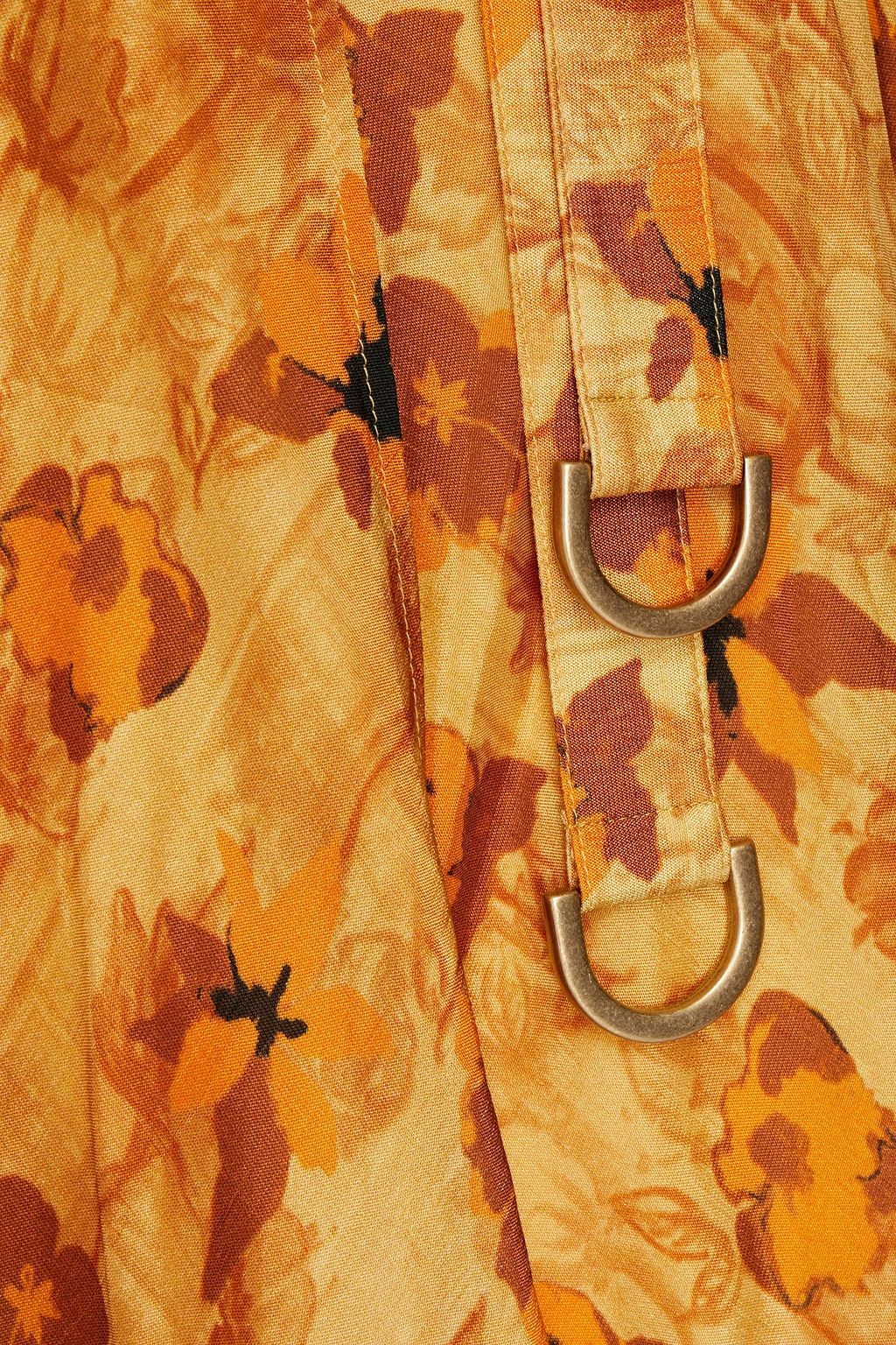 REJINA PYO Jode Midirock aus Schantung mit floralem Print
