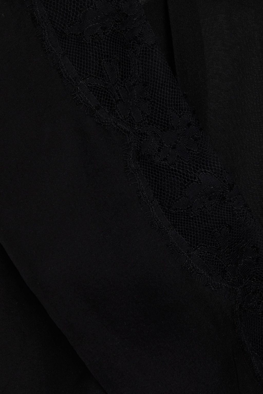 AGENT PROVOCATEUR Willa lace-paneled silk-voile pajama top