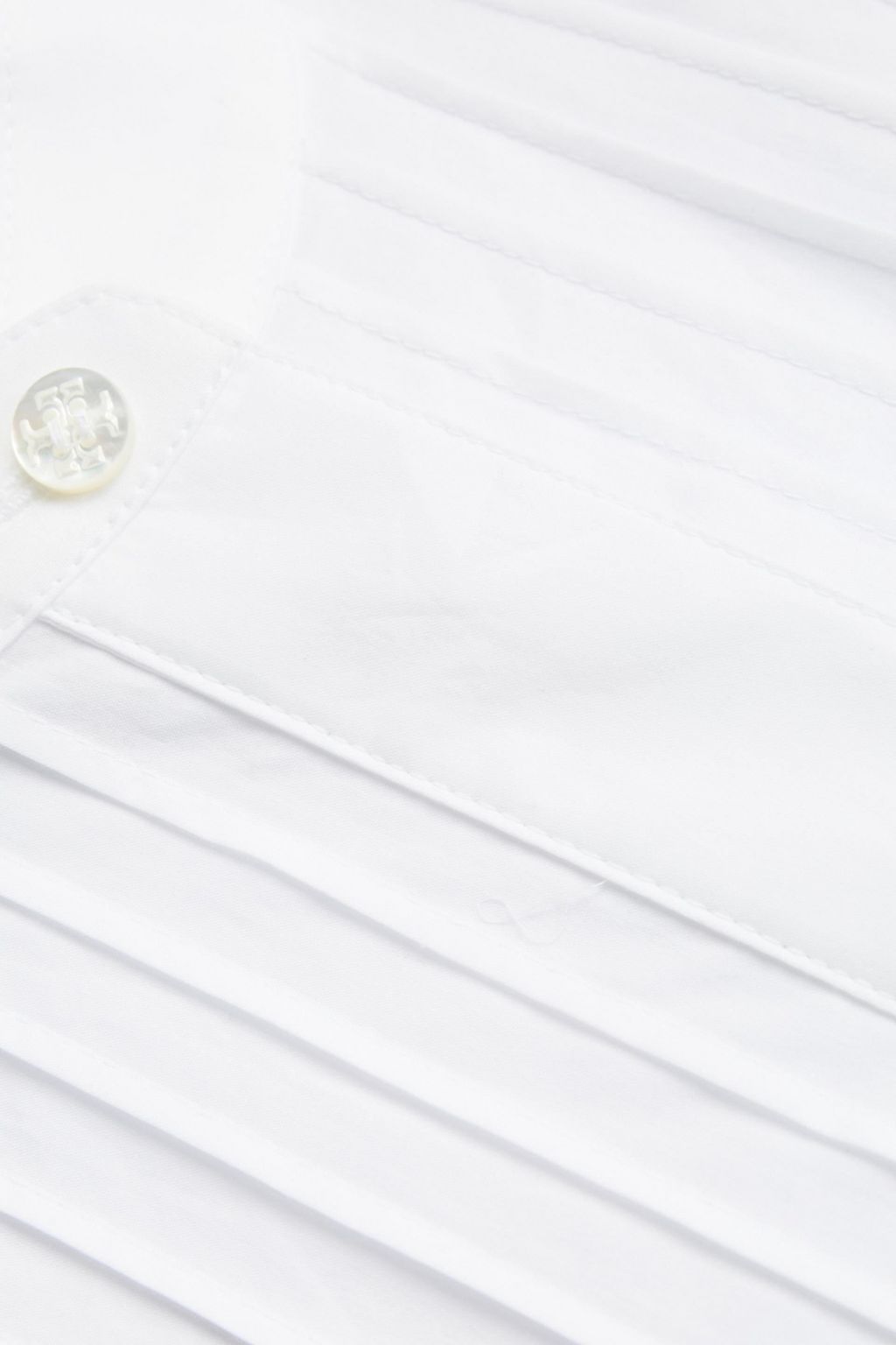 TORY BURCH Pintucked cotton-poplin shirt