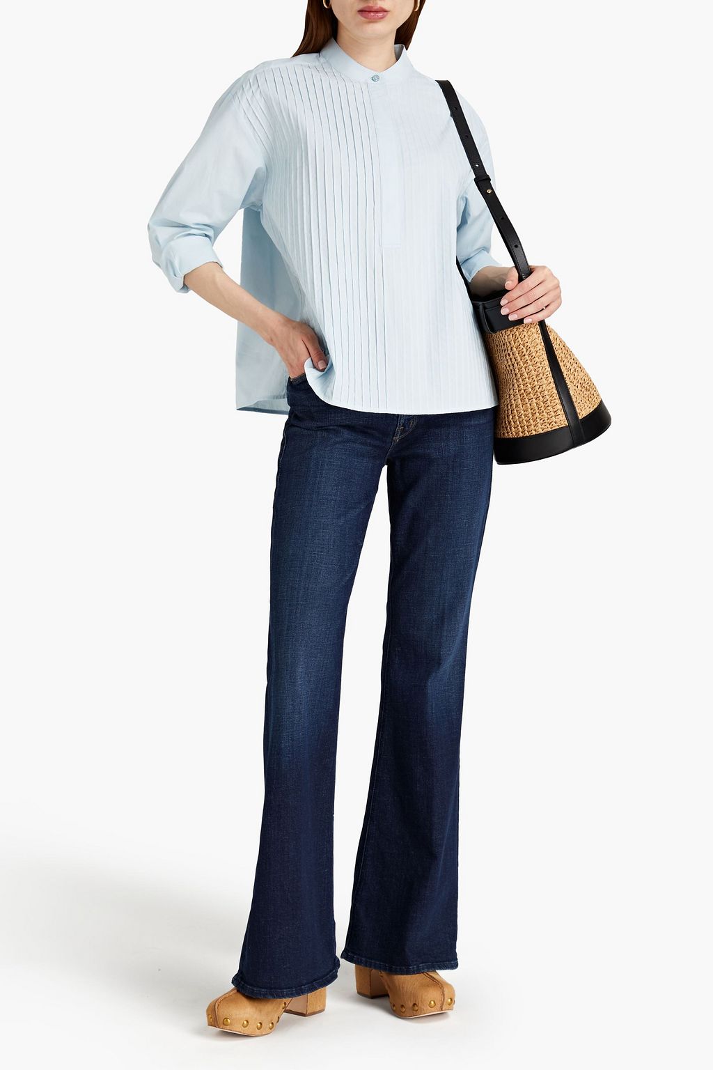 TORY BURCH Hemd aus Baumwollpopeline mit Biesen