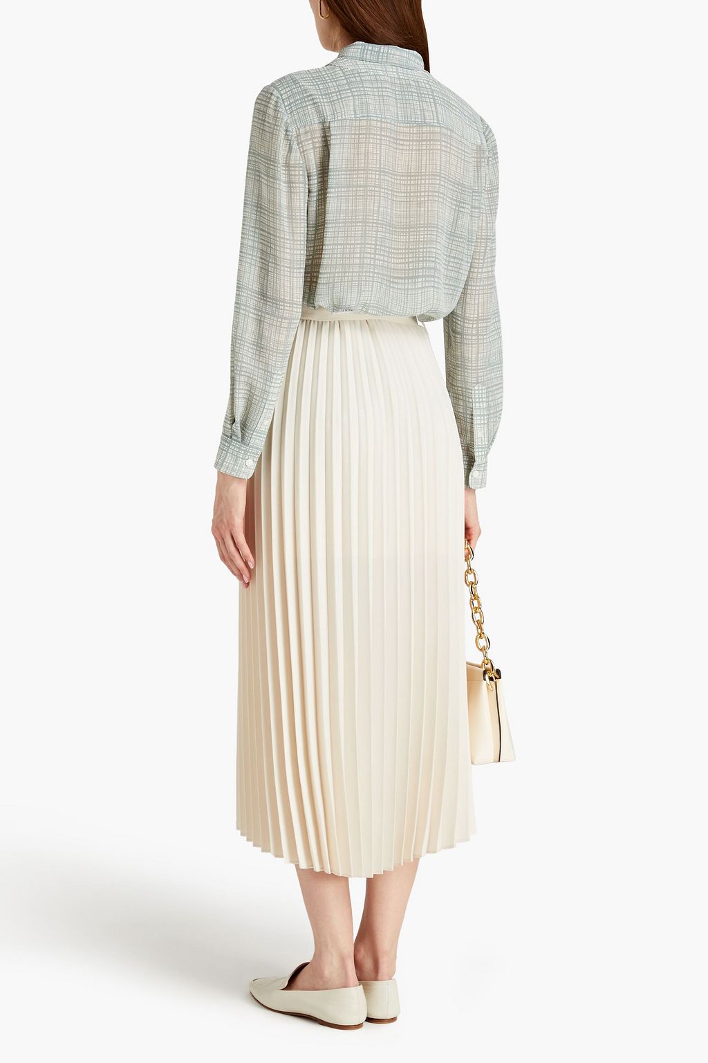 TORY BURCH Pussy-bow printed georgette blouse
