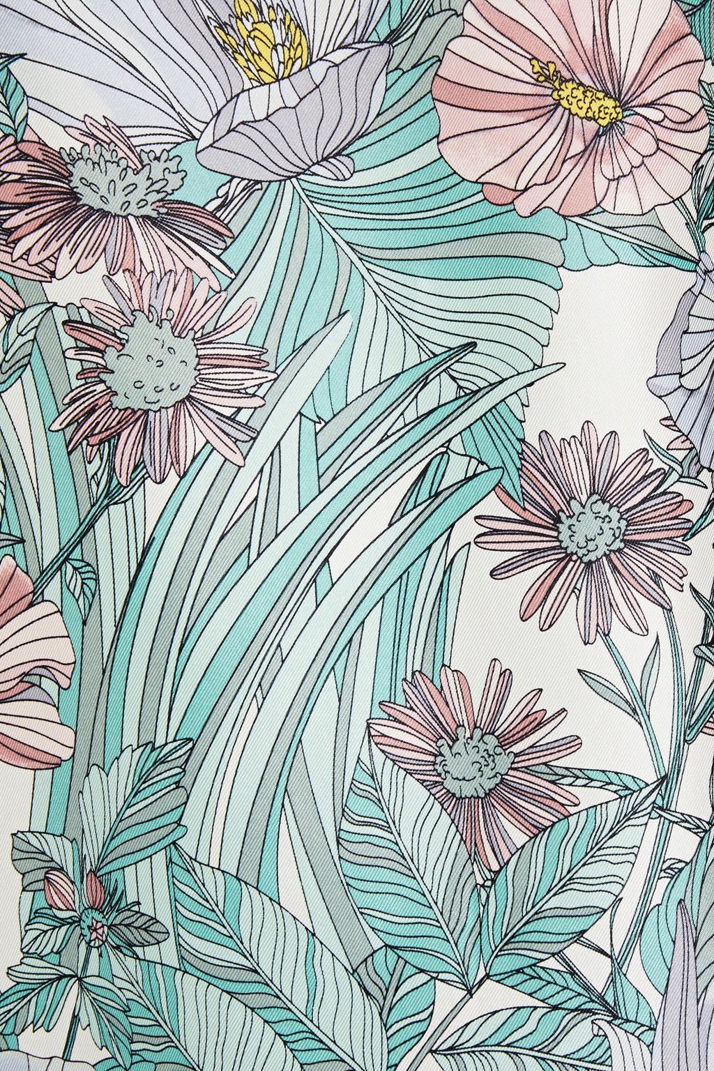 TORY BURCH Robinson floral-print silk-twill top