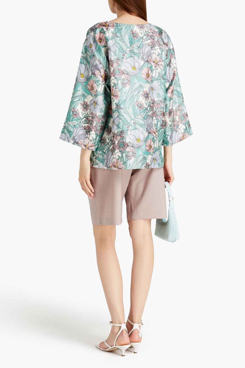 TORY BURCH Robinson floral-print silk-twill top