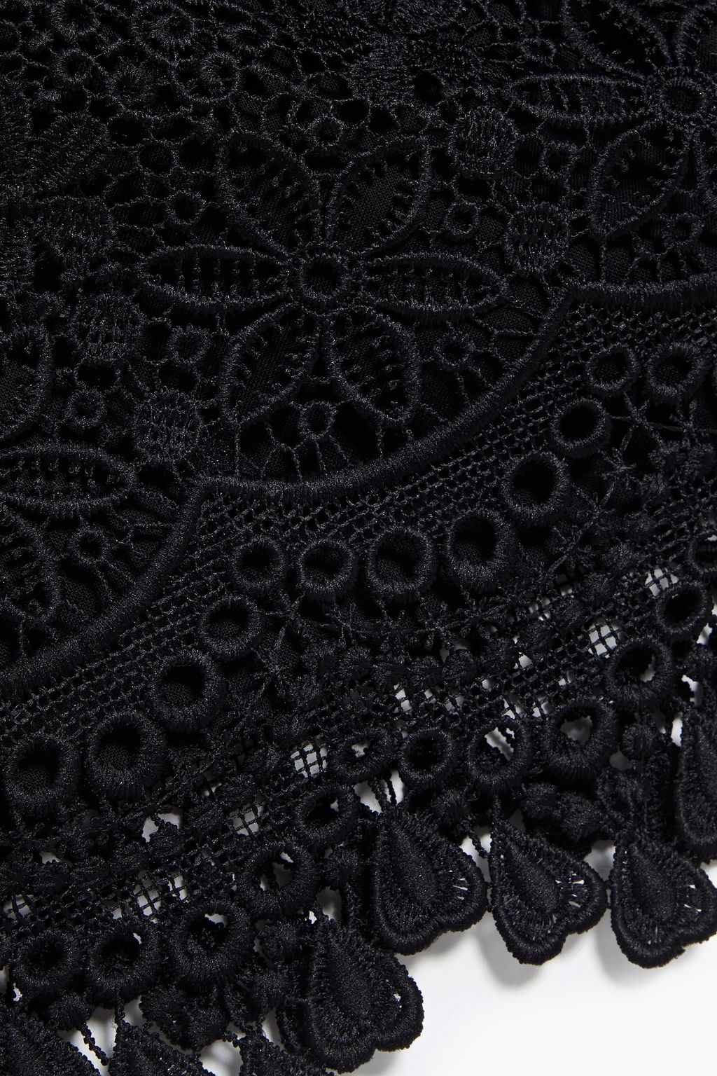 CHARO RUIZ IBIZA Sequin-trimmed voile-paneled crocheted lace mini dress