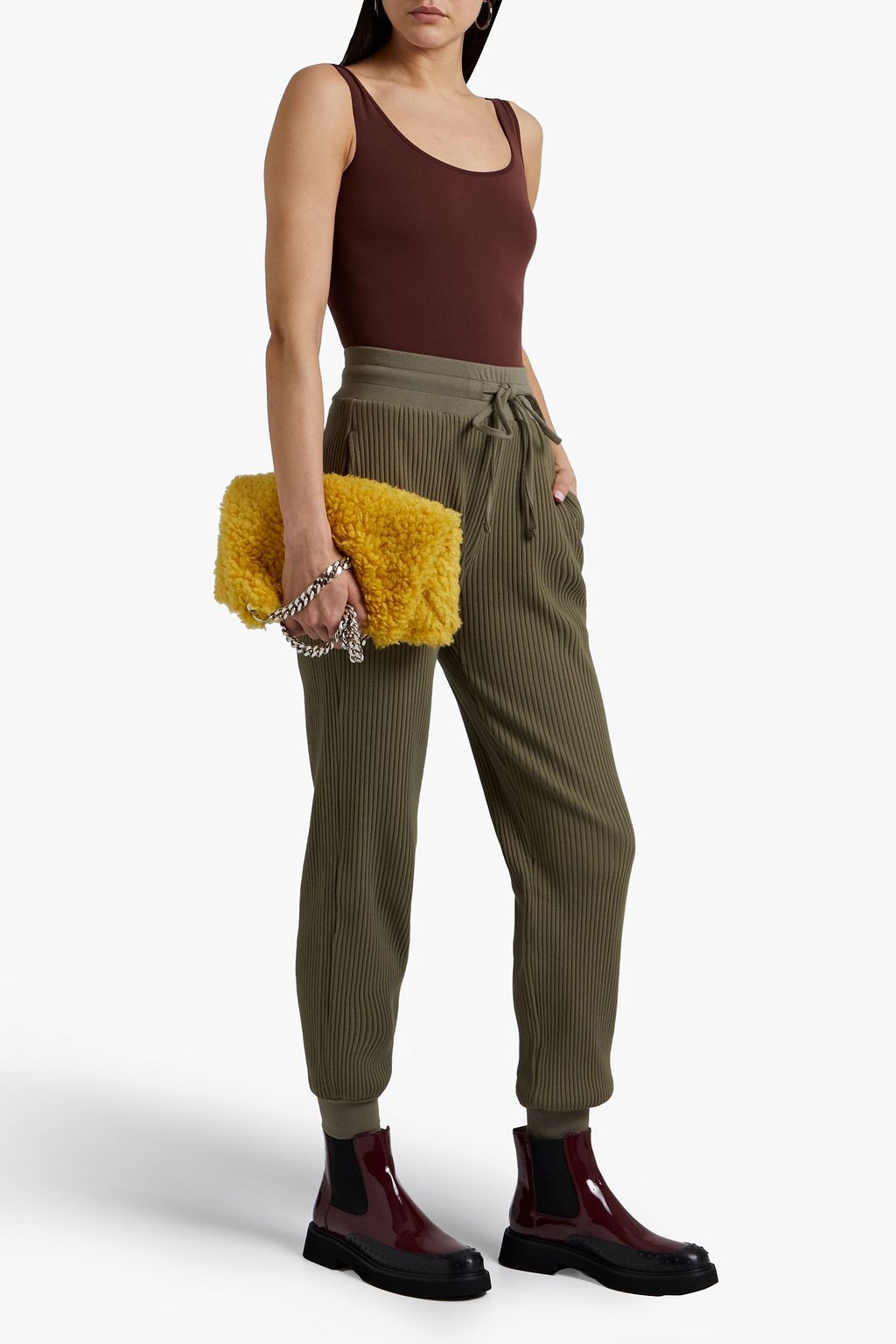 THE RANGE Ribbed-paneled cotton-blend track pants
